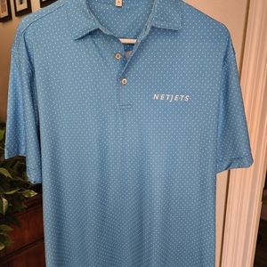 Mens medium Peter Millar golf shirt, blue, size medium